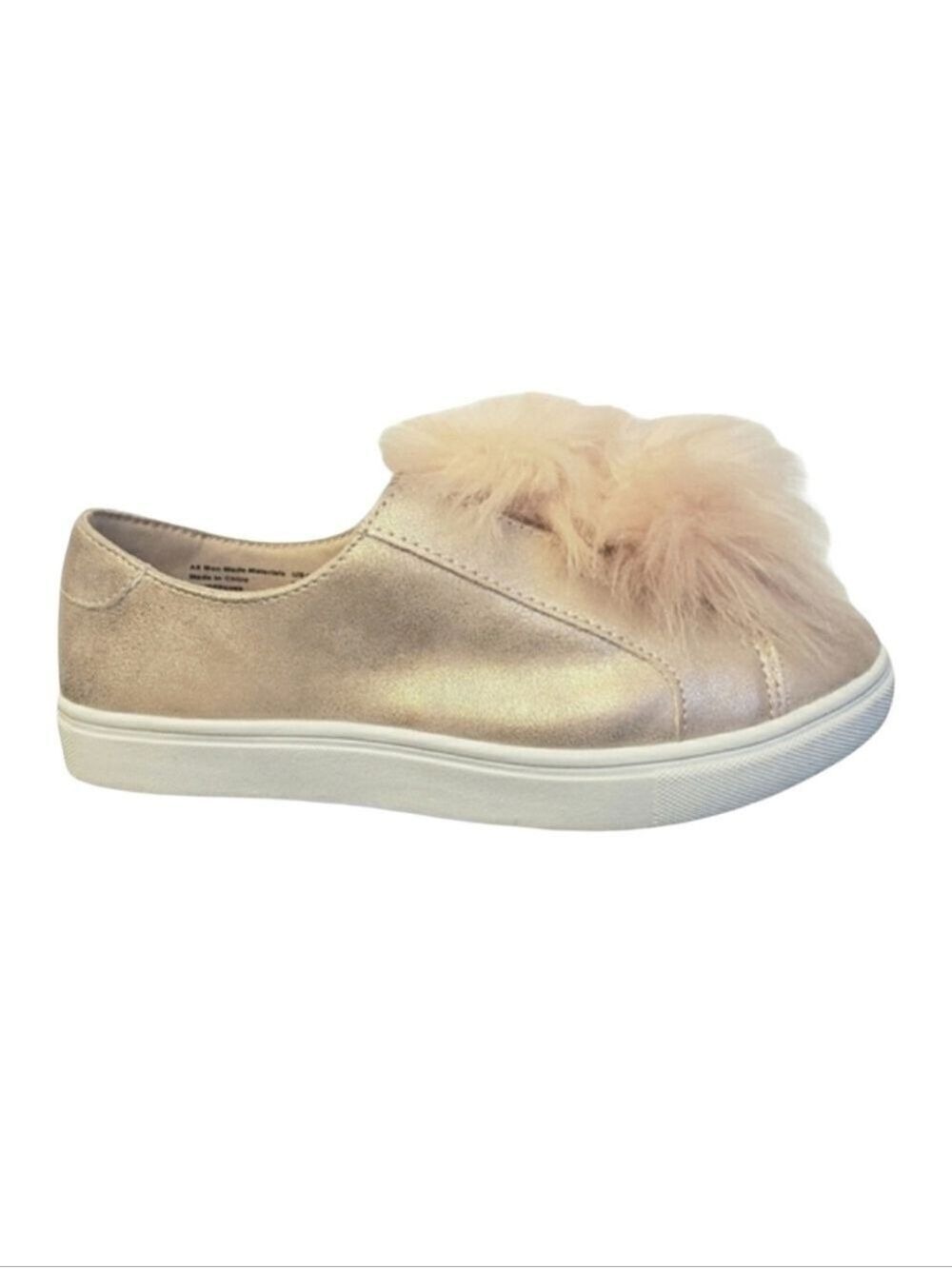 Brash Pink Faux Fur Pompom Sneakers NWT